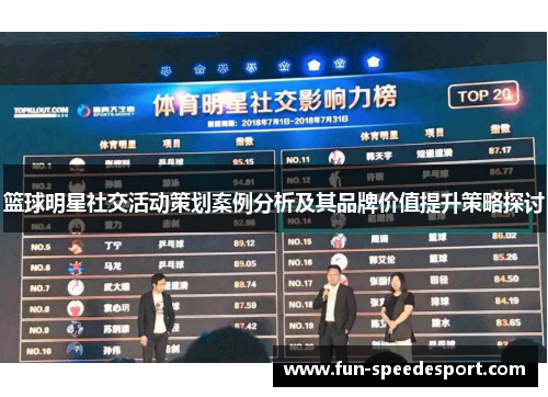 篮球明星社交活动策划案例分析及其品牌价值提升策略探讨