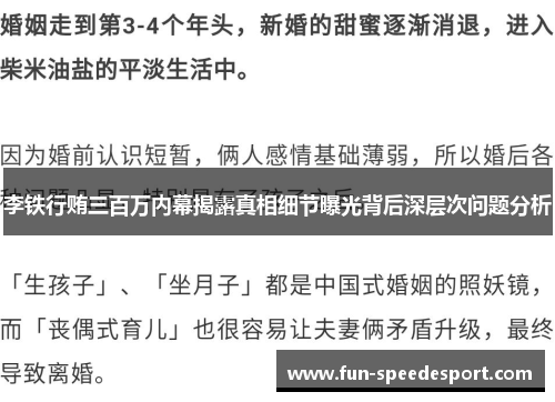 李铁行贿三百万内幕揭露真相细节曝光背后深层次问题分析